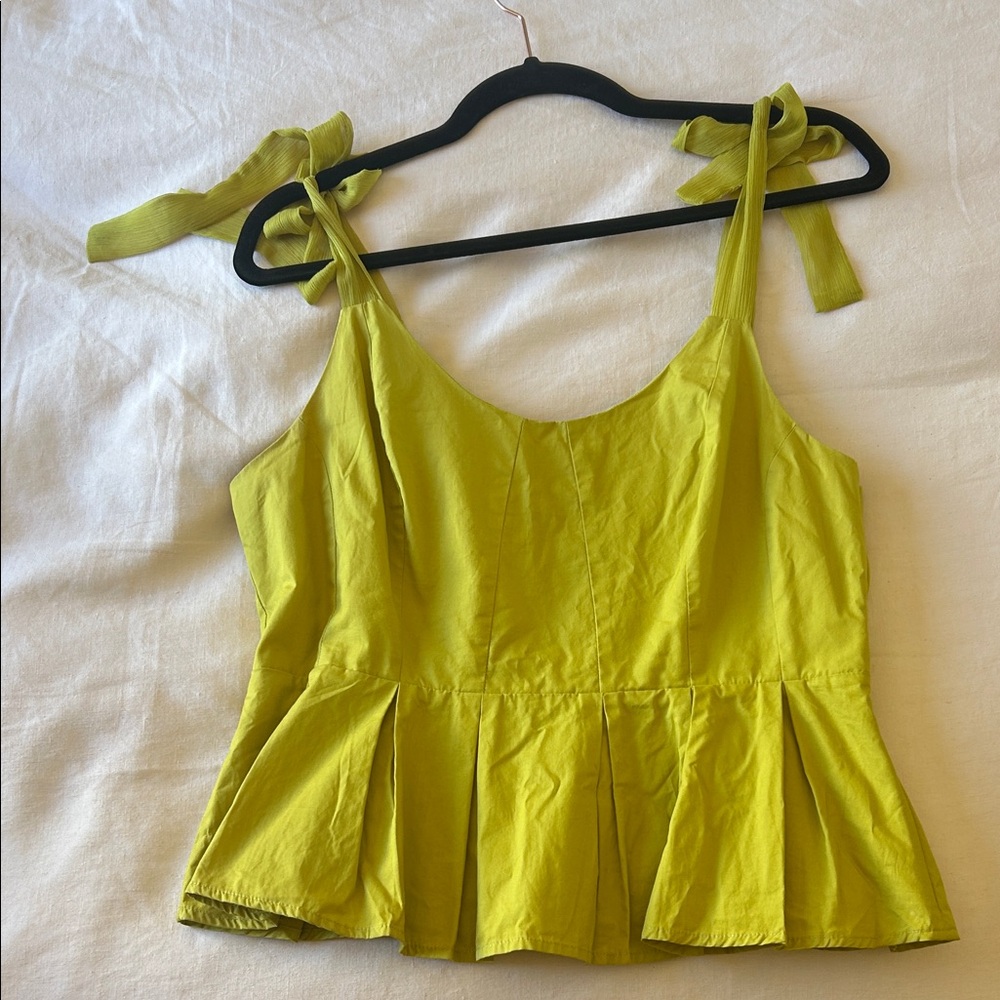 Sunday in Brooklyn Lime Peplum Top